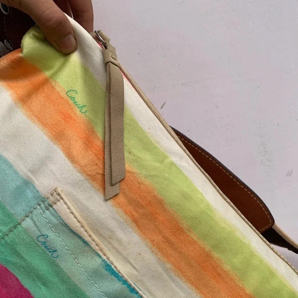 Coach soho striped small hobo summer pastels bag - Picture 2 of 8